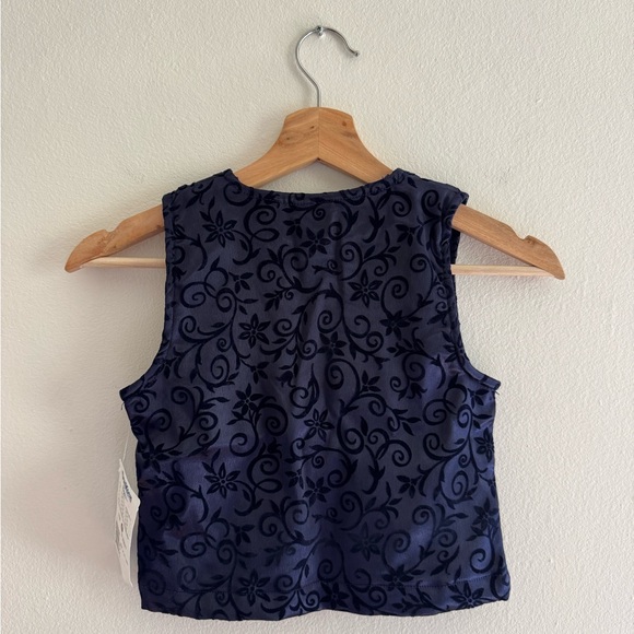 NWT Vintage Oshkosh Bgosh vest floral flocked 6 - Picture 2 of 4